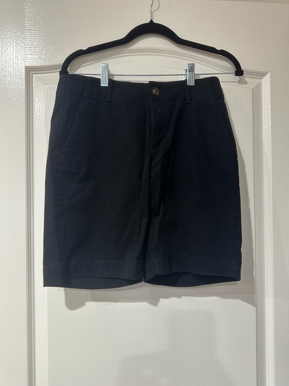 LOFT Monroe Bermuda Flat Front Casual Shorts - Black